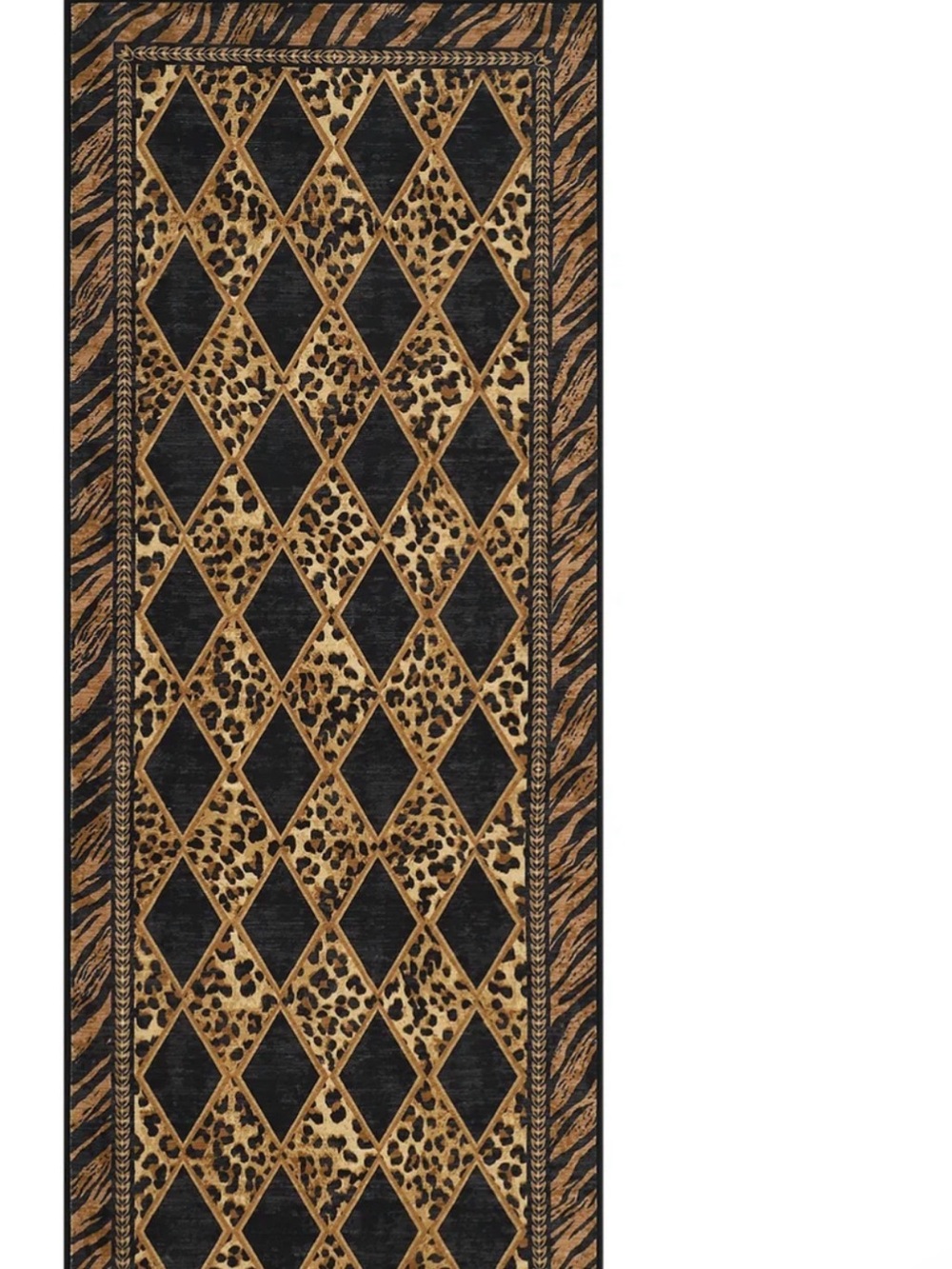 Grace Leopard Diamond Runner throw rug - 2’ x 6’
